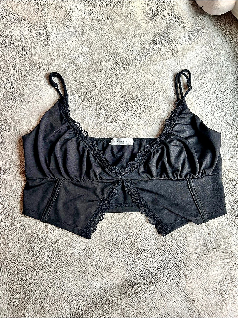 Black Lace Bustier Bra Like New Size small